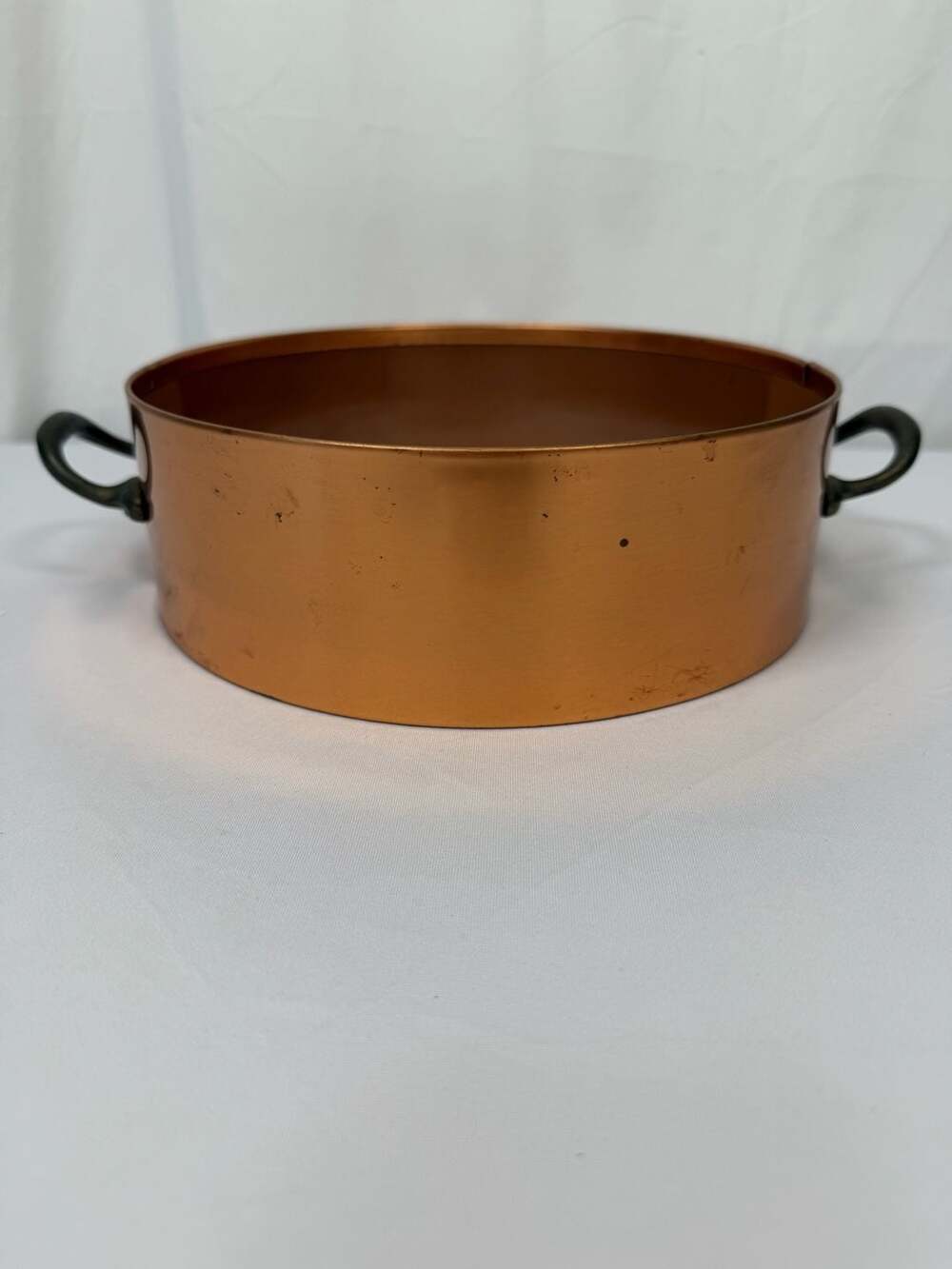 Copper Bowl With Brass Handles 8 Inch